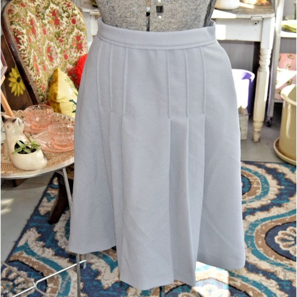 Vintage 70s Daisys Originals of Miami Pleated Textured Gray Skirt Size Medium